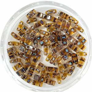 Picasso Dk Amber Transparent Miyuki Tila Beads TL4502 | DIY Bracelets| Glass Tila Bead |two Hole Square Flat Glass Bead | HALF Tila 3 Grams - Etsy Canada