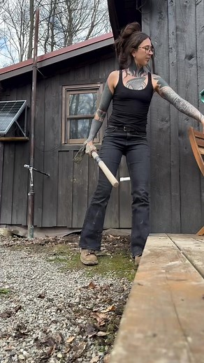 Quick lil outdoor shower set up in progress. We have more important things to be doing but ya know priorities! #trees #forest #country #nature #offgrid #countrylife #homesteading #stonework #offgridliving #woods | Snorty McSass