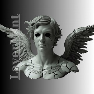 Angel Statue Bust Stl File, Printable Winged Male Figure, Dark Angel 3d Print, Fantasy Sculpture, Obj Format, Art Toy Model - Etsy