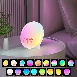 [Hot Item] Light LED Alarm Clock Bedside Table Lamp Night RGB Sunset USB Sleeping Digital Timer Wake up Light Sunrise Alarm Clock