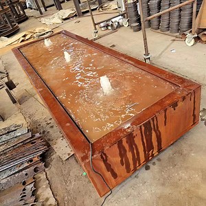 [Hot Item] Garden Water Features Rectangular Corten Steel Water Table Fountains Price