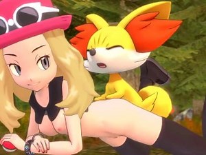 Serena Gives Fennekin A Reward