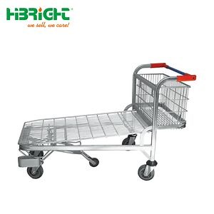 [Hot Item] Warehouse Logistic Transport Hardware Platform Trolley with Basket