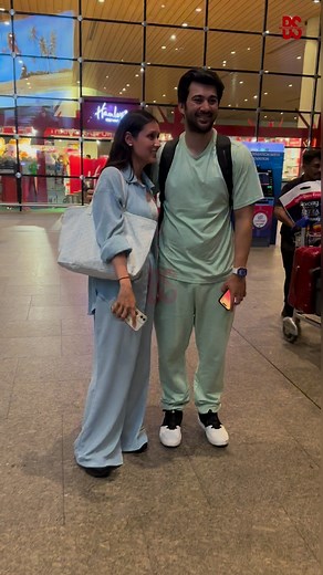 Karan Deol with Wife Snapped at international airport arrivals | Bollywood Society