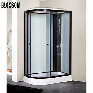 [Hot Item] Simple Offset Glass Room Cabin Shower Stall with Low Tray