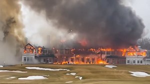 Fire burns at Oakland Hills golf club in suburban Detroit