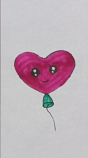 easy heart balloon 🎈drawing ideas for kids balloon draw #diy #ytshorts #shorts #youtubeshorts #art