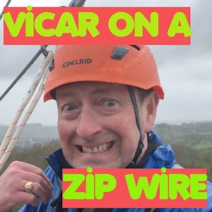 Here's a wet vicar on a zip wire. | BBC Derby