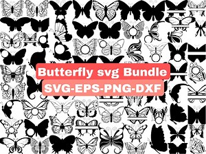 Butterfly SVG Bundle,butterfly Silhouette,png,vector, Butterfly Clipart ,transparent Background,svg Files,svg Bundle,for Cricut,butterflies - Etsy UK