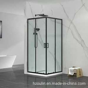 [Hot Item] Black Corner Shower Enclosures Sliding Doors