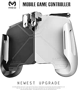 MEO Mobile Game Controller - Multi Color Combinational Mobile Trigger with Sensitive Shoot and Aim Game Gamepad Compatible for iPhone/Android（Black & White）