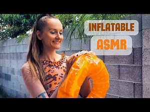 ASMR Orange Inflatable Tube Ring | ASMR Blowing Up A Pool Toys