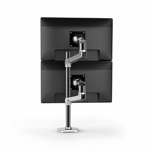 Ergotron LX Dual Stacking Επιτραπέζια Βάση για 2 Οθόνες έως 40" με Βραχίονα Ασημί