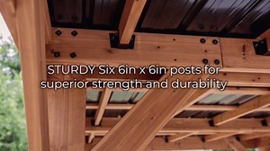 Backyard Discovery Kingsport 20' x 20' Cedar Wood Outdoor Carport Garage with Heavy-Duty Galvanized Steel Slope Roof, Snow Support, Wind Resistance, PowerPort, Shelter to Protect Cars, Boats, Trucks