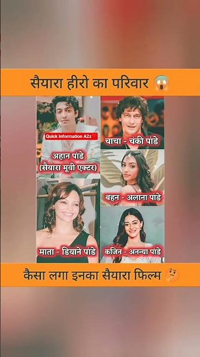 अहान पांडे का परिवार जानिए ।।😱👆_ahaanpanday _saiyaara _bollywood _facts _shorts