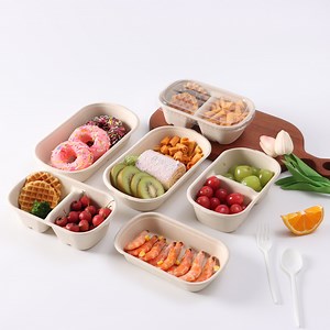 [Hot Item] Disposable Degradable Compostable Bagasse Compostable Degradable Tableware Take Away Box