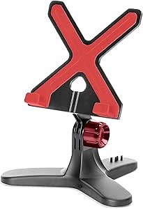 WeatherTech TabletHolder (Black/Red) with Red Billet Knobs - Tablet Holder for Desktop, Tabletop or Kitchen Counter Top Non Slip Multi Surface Holder