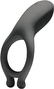 Doc Johnson OptiMALE - Rechargeable Vibrating Silicone C-Ring - Angled To Enhance Contact With Your Partner - Slate