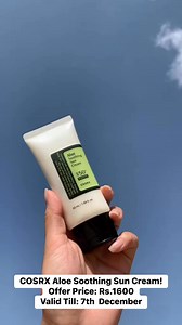 COSRX Aloe Soothing Sun Cream! ✨Offer Price: Rs.1600 Valid Till: 7th DecemberAvailable at prettyclickcosmetics.com ✨. | Prettyclick
