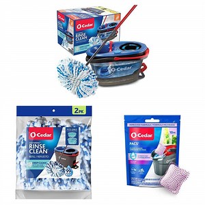 O-Cedar RinseClean Deep Clean Microfiber Spin Mop with Mop Head Refills (2-Pack) and Lavender PACS Hard Floor Cleaner (10-Count) - The Home Depot