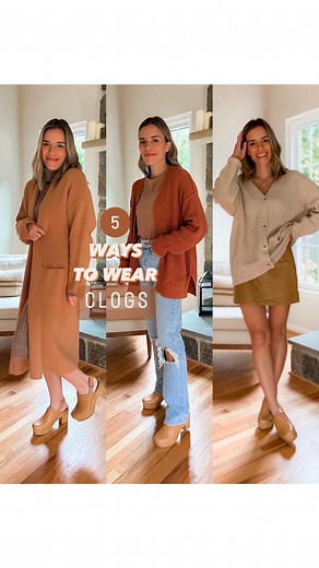 Grace, Kate & Anne on Instagram: "5 ways to wear clogs this fall Which look would you wear? 1,2,3,4 or 5? [save for inspo later] Shop these $40 clogs + all outfits with the link in bio / on the LTK app [just search @pinesandpalms3] #liketkit #LTKunder100 #LTKSeasonal #LTKstyletip @shop.ltk https://liketk.it/3QOPz"