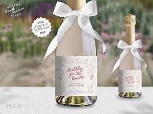 BRIDAL SHOWER Mini PROSECCO Label Template | Prosecco and Petals Favor | Mini Champagne Bottle Label | Party Favor | 0068 - Etsy