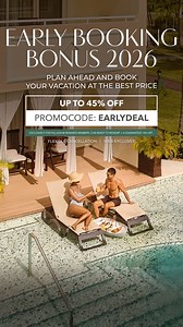 The early bird gets the worm. Book now and travel in 2026 with up to 45% off using promo code EARLYDEAL. | Grand Palladium Jamaica Resort & Spa