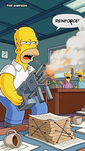 Homer Goes Full Machine Gun Stapler #thesimpsons