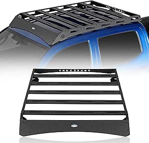 Hooke Road Tacoma Double Cab Roof Rack Steel Cross Bars for 2005-2023 Toyota Tacoma 2nd 3rd Gen Double Cab with 4 Full-Size Doors, Rooftop Cargo Carrier Storage Basket
