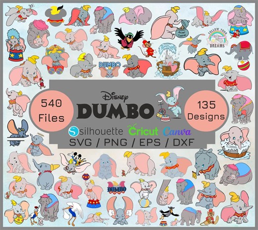 Dumbo PNG Clipart, Dumbo SVG, Dumbo PNG Bundle, Elephant Png, Baby Dumbo Shower, Circus Baby Shower Decorations, Dumbo Svg - Etsy
