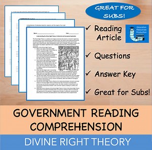 Divine Right Theory - Government  - Reading Comprehension Passage & Questions