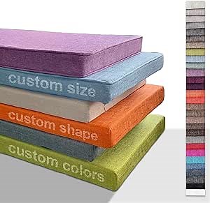 Custom Size Bench Cushion Bay Window Seat Cushions Indoor All Season, Chair Cushions Garden Patio Chair Cushion, High-Resilience Foam Couch Sofa Cushions Removable/Washable (1.58"/4cm Thick)