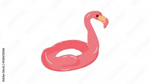 digital image art of a flamingo float with flashes to welcome summer.