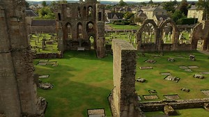 Ruin of medieval Elgin cathedral in Scotland