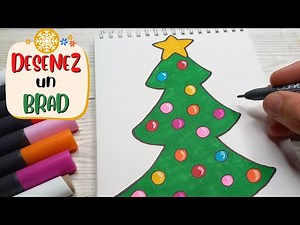 Cum DESENEZ cel mai Simplu BRAD de CRACIUN 🎄 POM de IARNA Usor de Desenat si Colorat