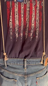 My husband just made homemade suspenders with my cord and keychain clips🤣 #diy #itseemedtowork | Mama's Macramé