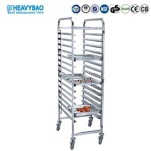 [Hot Item] Heavybao Commercial Stainless Steel Bakery Tray Gastronorm Rack Trolley