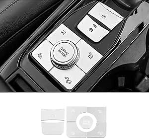 Automotive Center Console Button Patch for Ford Explorer 2020 2021 2022 2023 Interior Accessoriess Sticker Protector (Metallic 7pcs) (Silver)