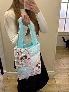 Handmade Patchwork Cotton Tote Bag – Strawberry Lace, Gift for Girls - Etsy