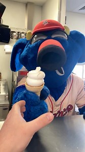 OTTO the Mascot is out and about celebrating Free Cone Day with our friends from Dairy Queen! Make sure to visit your local DQ for a free small vanilla cone, and hey, you might even see OTTO there! 🍦 #GoSpo | Spokane Indians