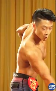 Students took part in the 17th annual bodybuilding contest held in Tsinghua University. The contest aims to promote a healthy lifestyle. | China Daily