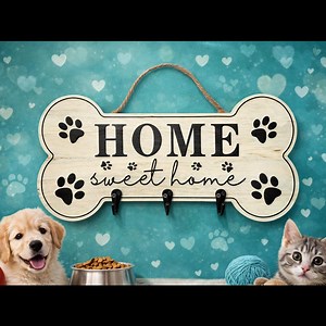 Home Sweet Home Pet Sign | Leash & Key Holder - Etsy