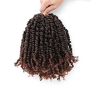Passion Twist Crochet Hair - 8packs Pretwisted Passion Twist Crochet Hair for Black Women 10 Inch Short Pre Looped Passion Twist Crochet Hair Braiding #T30