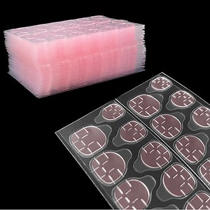 [Hot Item] 24PCS/Sheet Double Sided Clear DIY Nail Art Beauty Tabs Double-Side Adhesive Waterproof Tabs Glue Jelly Gel Sticker