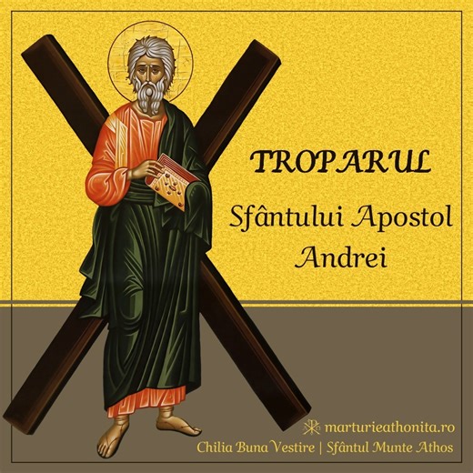11K views · 1.7K reactions | Troparul Sfântului Apostol Andrei | Chilia Buna Vestire . . . #sfantulapostolandrei #sfantulandrei #tropar #athos #marturieathonita #sfantulmunteathos #agionoros | Mărturie Athonită | Facebook