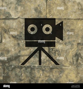 Video camera icon symbol on a stone wall. Vector illustration Stock Vector Image & Art - Alamy