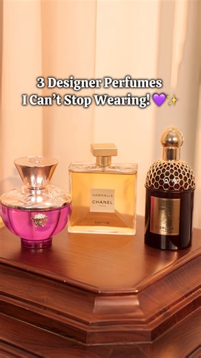 𝐌𝐞𝐠𝐡𝐚 𝐒𝐞𝐡𝐫𝐚𝐚 | 𝐅𝐫𝐚𝐠𝐫𝐚𝐧𝐜𝐞 on Instagram: "150+ perfumes in my collection, but THESE 3 designer scents have my heart! 💜✨ 🌿 Dylan Purple by @versace – Fresh, fruity, and shower-clean—pure effortless charm! 🌸 @chanel.beauty Gabrielle – White florals at their finest—timeless, elegant, iconic. 🌹 @guerlain Rose Amira – Velvety roses + pure luxury—feels like royalty in a bottle! Which designer fragrance do you swear by? Drop your faves below! ⬇️✨ #PerfumeLover #FragranceAddict #Lu