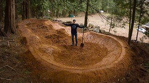 I built a pumptrack in my backyard! start to finish, what do you think? #trailbuilding #mtb #besttrails #trailbuildinglife | Jordan Boostmaster