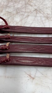 Lined latigo split ear headstalls. Finely stitched and hand rubbed edges. Rockin Out buckles $125/each. | Tanner Custom Leather & Saddles