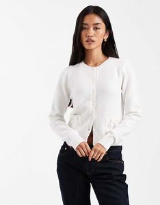 Hollister bow detail cardigan in white | ASOS